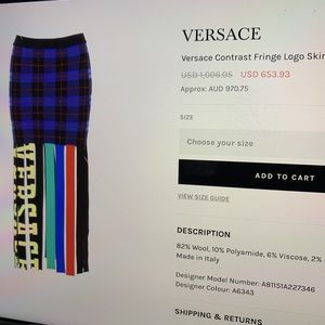 Versace logo tartan skirt